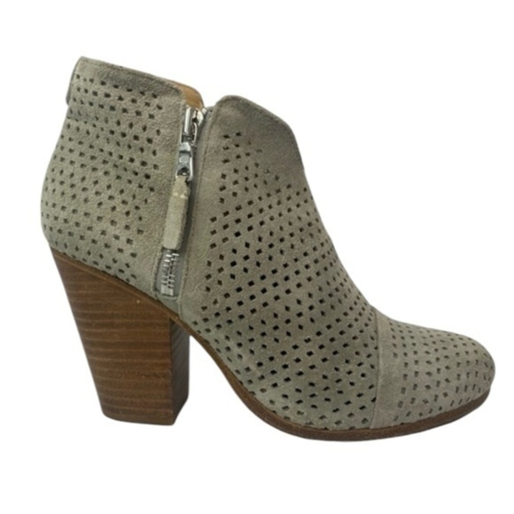Rag & Bone Margot Gray Suede Perforated Almond Toe Ankle Boots Size 37